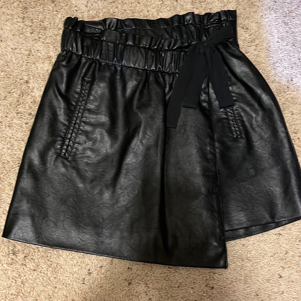 Black leather skirt